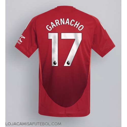 Camisa de Futebol Manchester United Alejandro Garnacho #17 Equipamento Principal 2024-25 Manga Curta